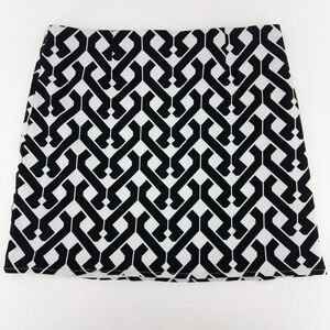 Emmalee Black White Geometric Chain Link Mini Skirt KYS530133 Large